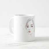 Mug Portrait MemoryUs – Tasse à café d'art minimal (Devant gauche)
