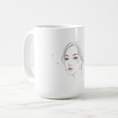 Mug Portrait MemoryUs – Tasse à café en art minima (Devant gauche)