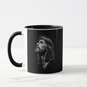 Mug Portrait monochrome de Jésus-Christ Couronne d'épi