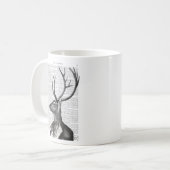 Mug Portrait noir et blanc de cerfs (Devant gauche)