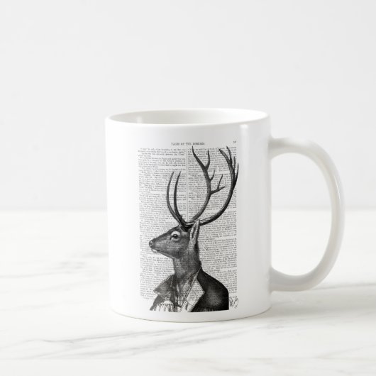 Mug Portrait noir et blanc de cerfs (Droite)