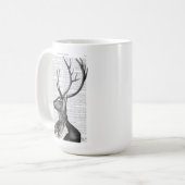 Mug Portrait noir et blanc de cerfs (Devant gauche)