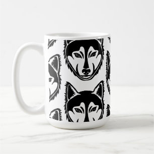 Mug Portrait noir et blanc Husky Lino Coupe