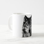 Mug Portrait noir et blanc Wolf (Devant gauche)