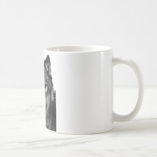 Mug Portrait noir et blanc Wolf (Droite)