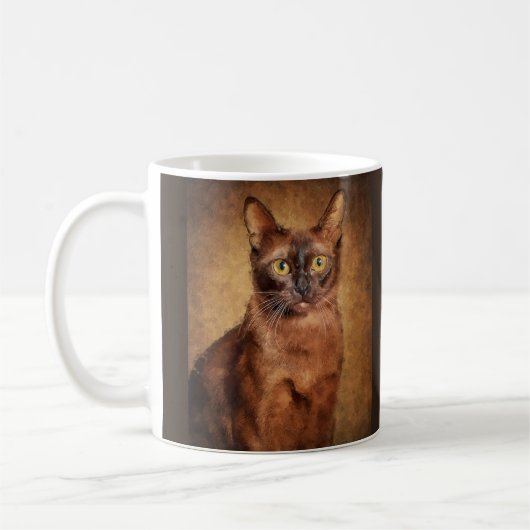 Mug Portrait personnalisé de chats birmans Brown (Gauche)