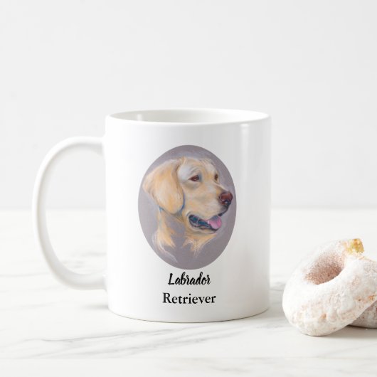 Mug Portrait personnalisé de l'extracteur du Labrador (Avec donut)