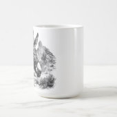 Mug Portrait rustique Donkey en noir et blanc (Centre)