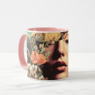 Mug Portrait sous-marin surréaliste avec fleurs de cor