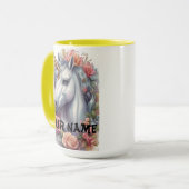 Mug Portrait Unicorne blanc personnalisé (Devant gauche)