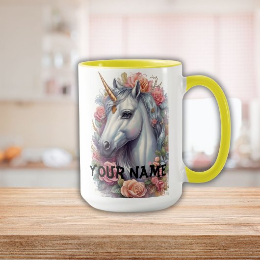 Mug Portrait Unicorne blanc personnalisé