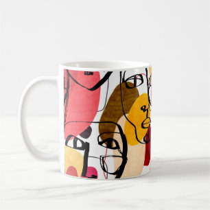 Mug Portraits d'une femme au style abstrait moderne. H
