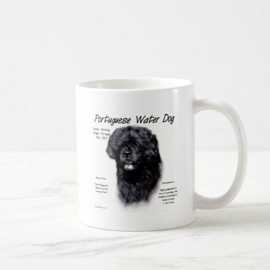 Mug Portugais de l'histoire des chiens d'eau Design (Droite)