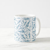 Mug Portugais Lisbonne Sardines Motif Azulejos Blanc (Devant droit)