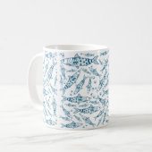 Mug Portugais Lisbonne Sardines Motif Azulejos Blanc (Devant gauche)