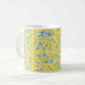 Mug Portugais Lisbonne Sardines Motif Azulejos Jaune (Devant gauche)