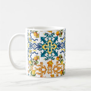 Mug Portugais vintage tuiles kiwi et citron motif cu