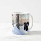 Mug Portugais Water Dog Laisser neiger Noël (Devant droit)