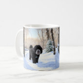Mug Portugais Water Dog Laisser neiger Noël (Devant gauche)