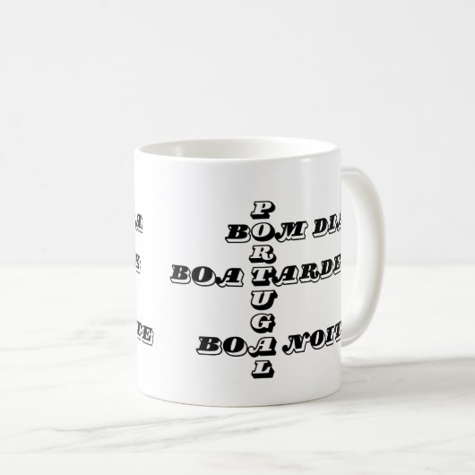 Mug Portugal Bom Dia Boa Tarde Boa Noite Café blanc (Devant droit)