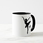 Mug Pose d'arabesque de ballet en silhouette (Devant droit)