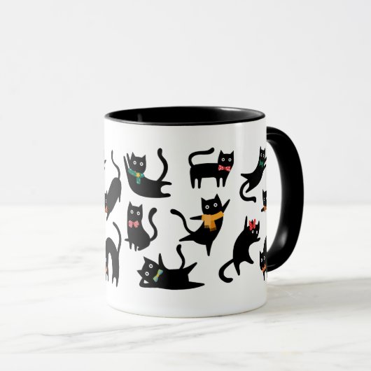 Mug pose de chats noirs (Devant droit)