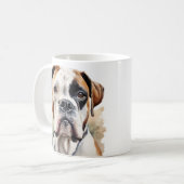 Mug Pose de chien de boxe en aquarelle (Devant gauche)