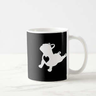 Mug Pose de yoga Bulldog avec cœur d'amour cadeau fran
