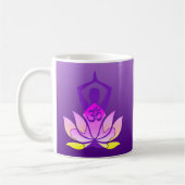 Mug Pose de yoga de fleur de l'OM Lotus sur le (Gauche)