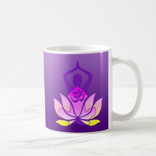 Mug Pose de yoga de fleur de l'OM Lotus sur le (Droite)