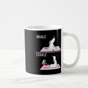Mug Pose de yoga de licorne Inspirez Expirez Licorne F