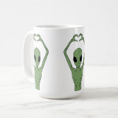 Mug Pose du cœur extraterrestre (Devant gauche)