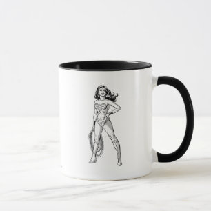 Mug Pose noir et blanc Wonder Woman