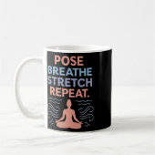 Mug Pose Respirer Étirer Répéter Conception de Flux Yo (Gauche)