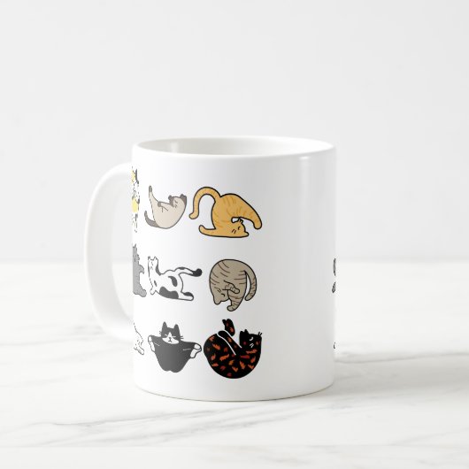 Mug Poses de chat Namaste Yoga (Devant gauche)