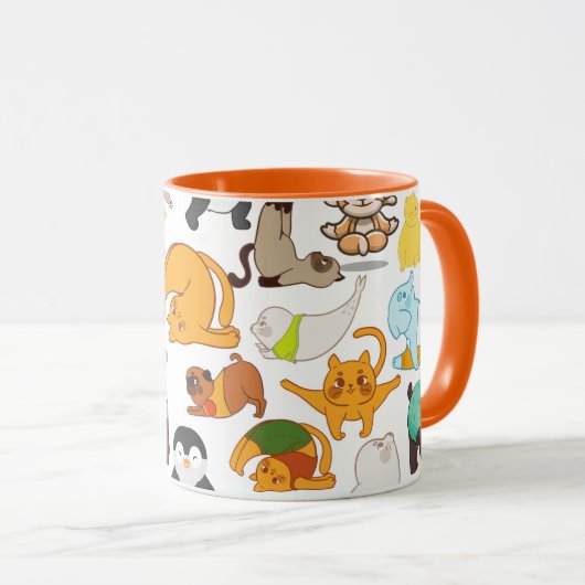 Mug Poses De Yoga Avec Animaux (Devant droit)