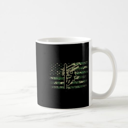 Mug Poseur de lignes drapeau américain câble électriqu (Droite)