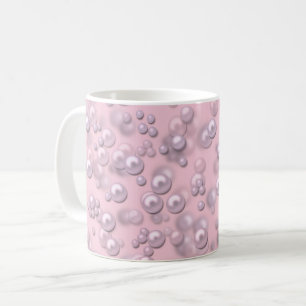 Mug Poseurs de perles rose-blanc sur velours rose