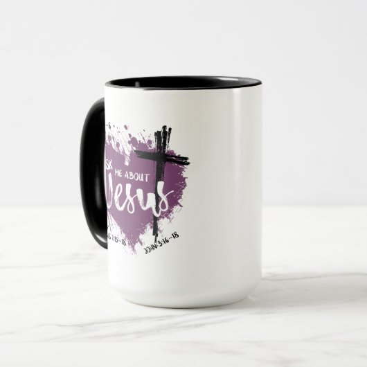 Mug POSEZ DES QUESTIONS SUR JÉSUS Écriture Évangile ch (Devant gauche)