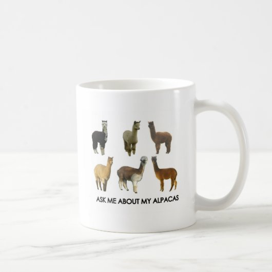 Mug Posez-moi des questions sur mes alpacas (Droite)
