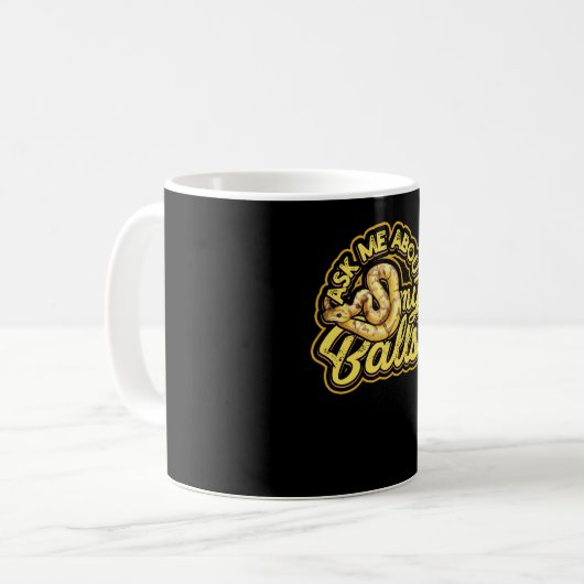 Mug Posez-moi des questions sur mes boules - Funny Bal (Devant gauche)