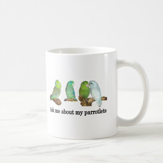 Mug Posez-moi des questions sur mes perroquets (Droite)