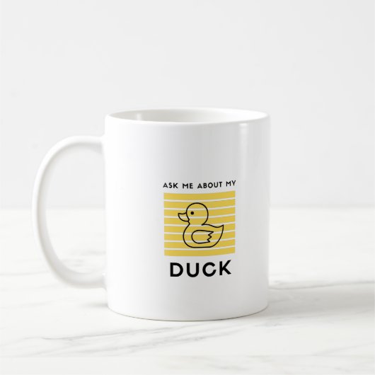 Mug Posez-moi des questions sur mon canard (Gauche)