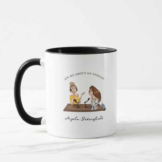 Mug Posez-moi des questions sur mon Podcast | Monogram (Gauche)