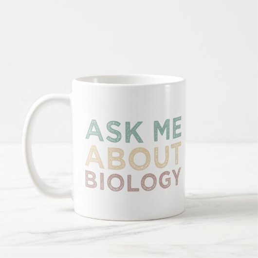 Mug Posez-moi la question de la biologie Drôle profess (Gauche)