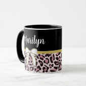 Mug Posh Girly rose Empreinte de léopard fille (Devant gauche)