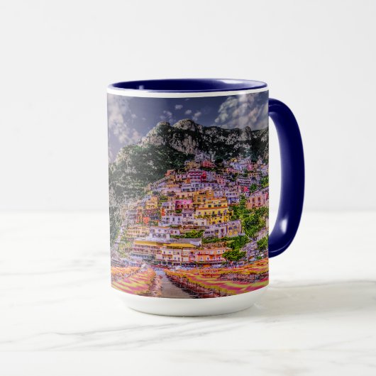 Mug Positano Italie coucher de soleil Amalfi Côte Voya (Devant droit)