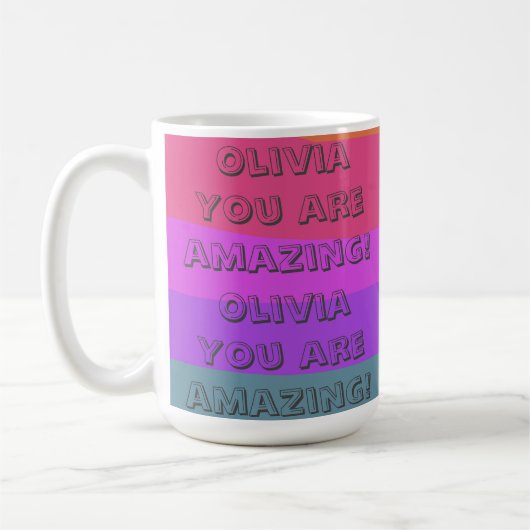 Mug Positif Encourageant Texte De Dessin Coloré (Gauche)