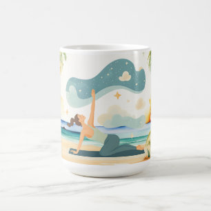 Mug Position de yoga au bord de la plage
