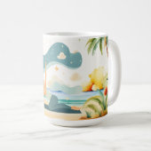 Mug Position de yoga au bord de la plage (Devant droit)